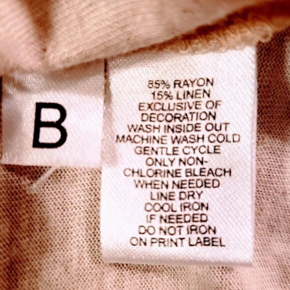 ANN TAYLOR Loft Top, Gray White Striped Linen Blend 3/4 Sleeve Career Office, M - Picture 7 of 11